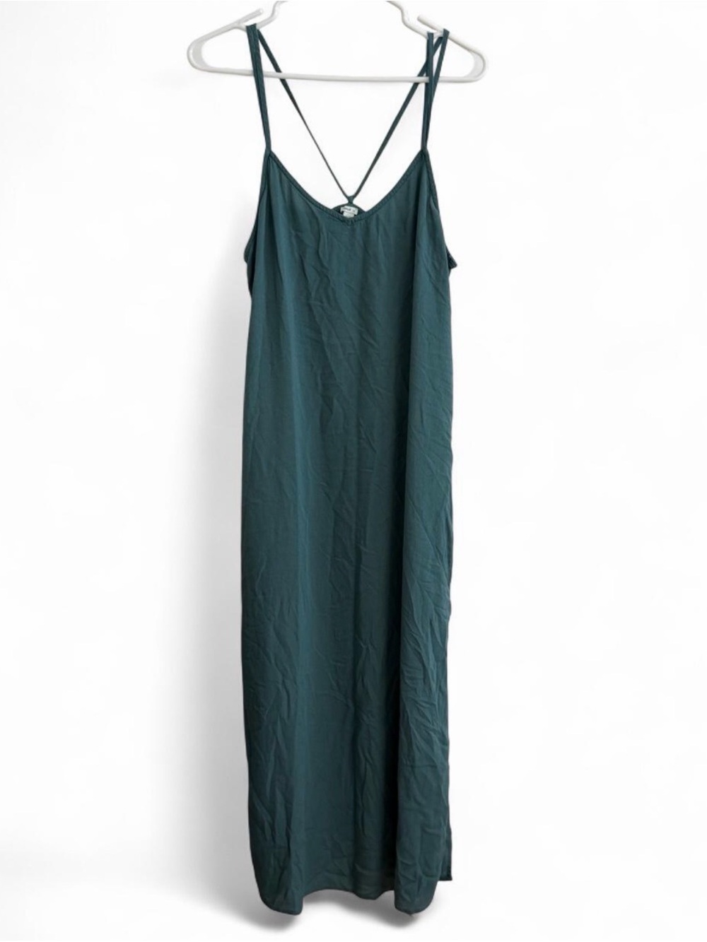 aerie Deep Teal Strappy Maxi Slip Dress